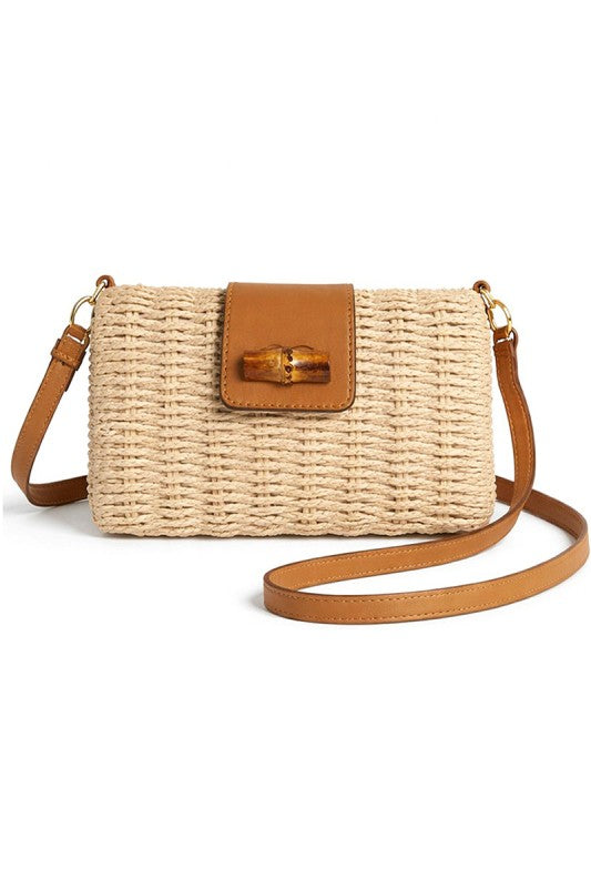 Capri Woven Raffia Crossbody Bag