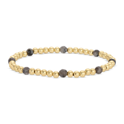 Bracelet Bar – 3mm Beaded (Warm, Alternating Stones)