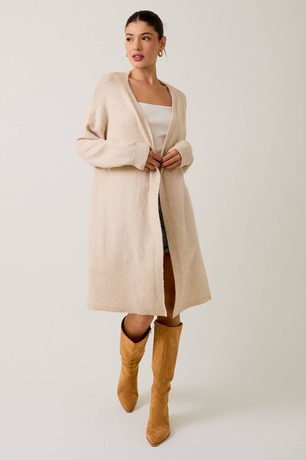 The Maeve Oatmeal Cover-Up  Cardigan Sweater