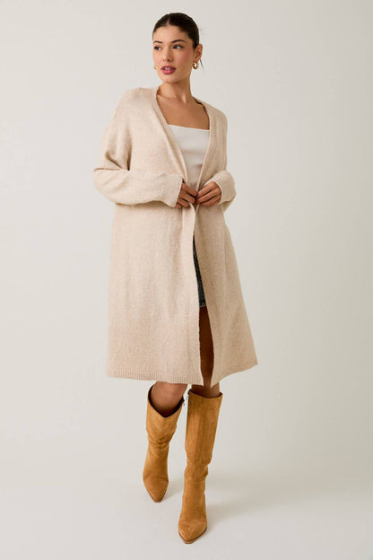 The Maeve Oatmeal Cover-Up  Cardigan Sweater