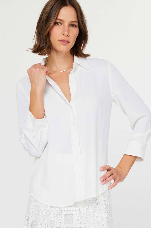 Sloane Classic Button Down – Crisp White