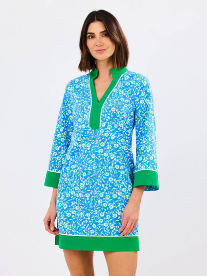 Mary Square Brenda Meadowline Dress, stylish women’s dress with floral pattern, displayed on a mannequin.