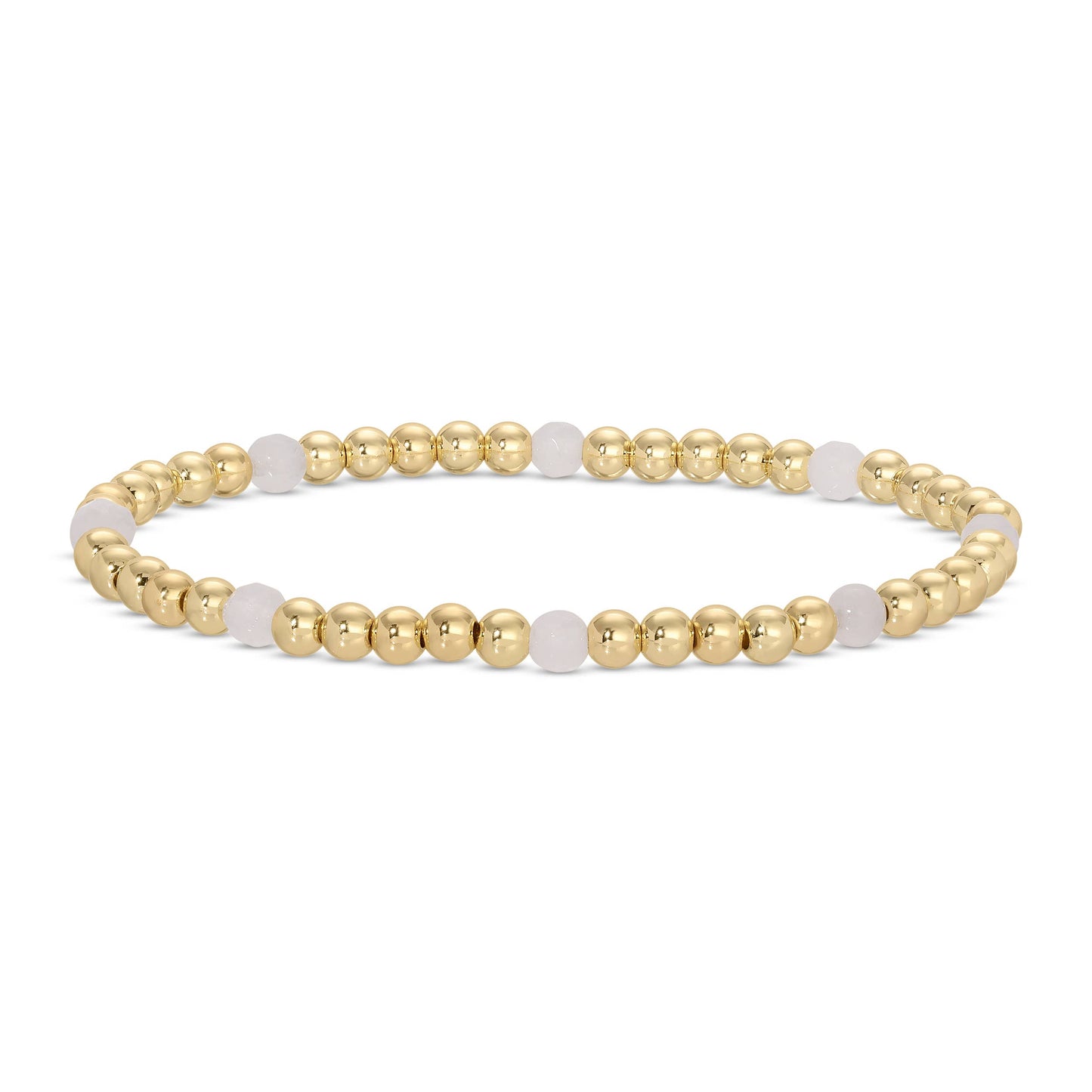 Bracelet Bar – 3mm Beaded (Warm, Alternating Stones)