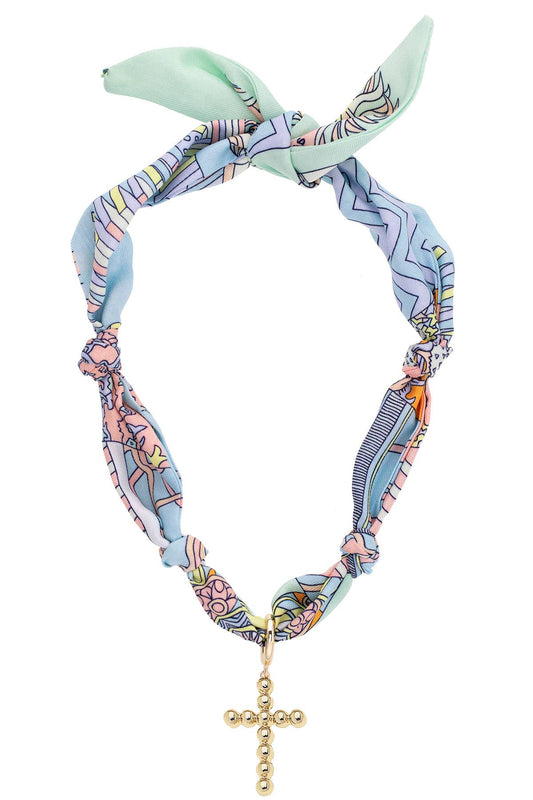 The Louisa Grace Beaded Cross Scarf Necklace