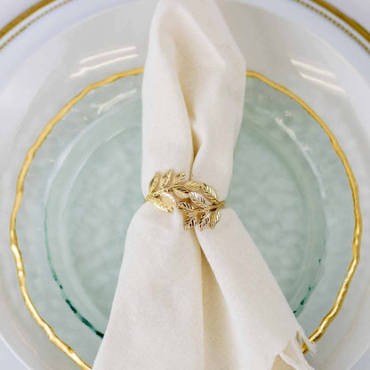 Laurel Wreath Napkin Ring – Matte Gold