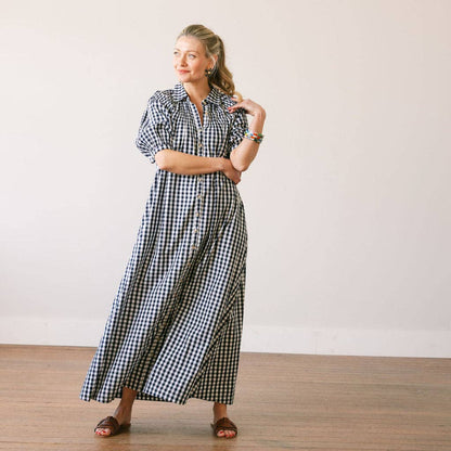 Navy Gingham Oasis Dress