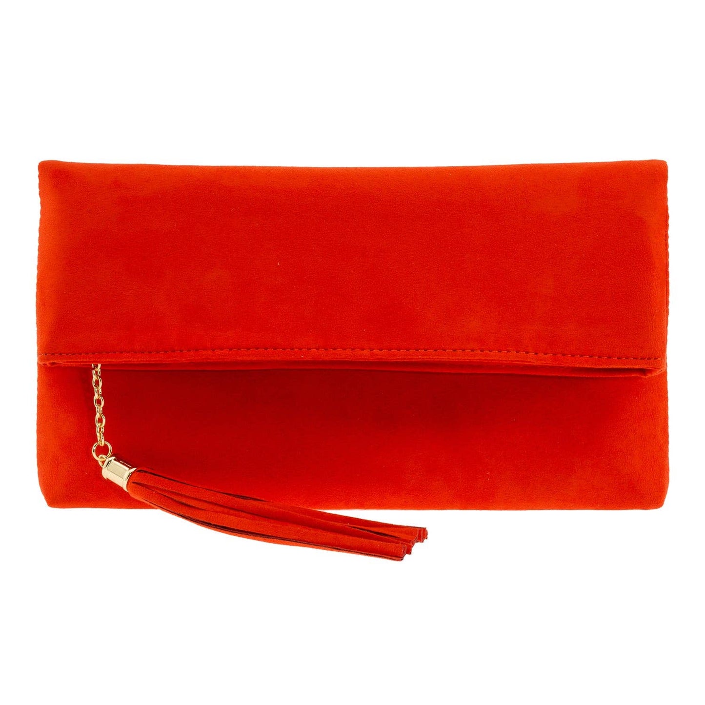 Eleanor Faux Micro Suede Foldover Clutch