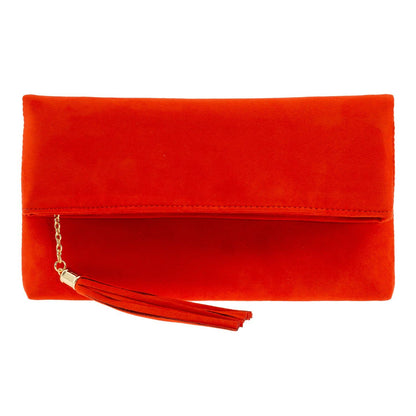 Eleanor Faux Micro Suede Foldover Clutch