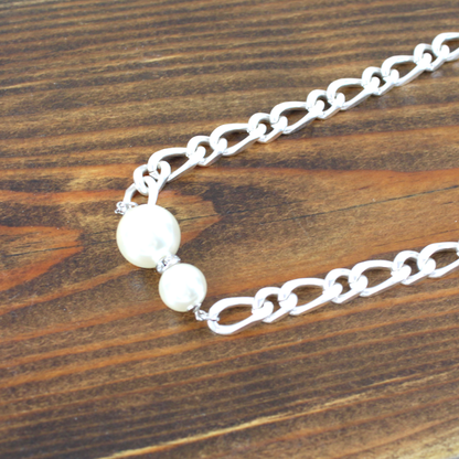 N23041 Chain Link Pearl Necklace