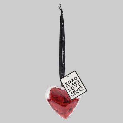 Large Scrunchie Heart Ornament – Red