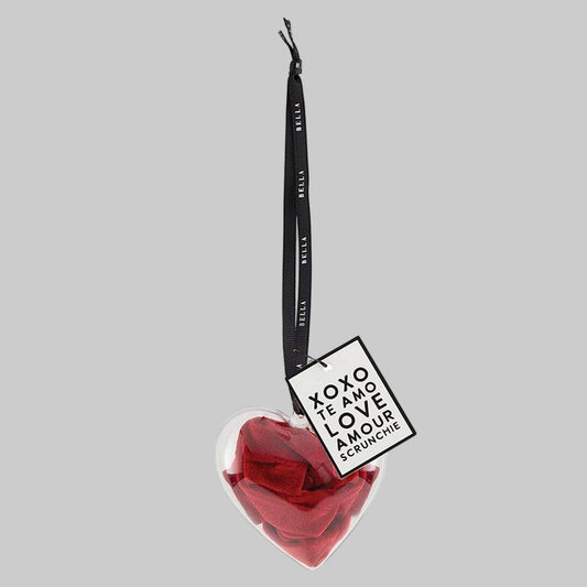 Large Scrunchie Heart Ornament – Red