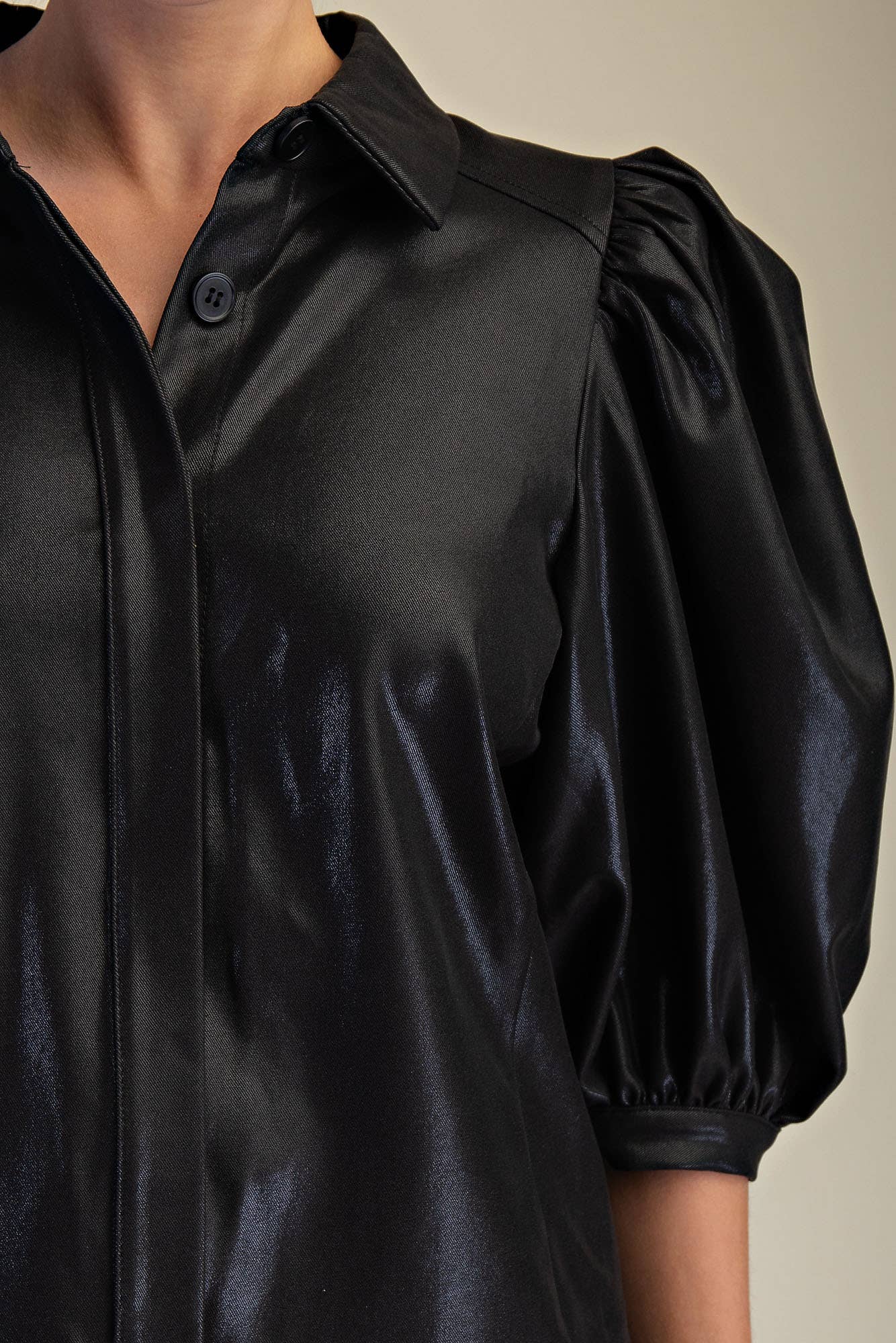 The Clara Puff Sleeve Button Down Top