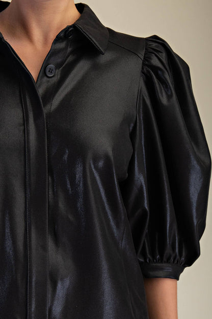 The Clara Puff Sleeve Button Down Top