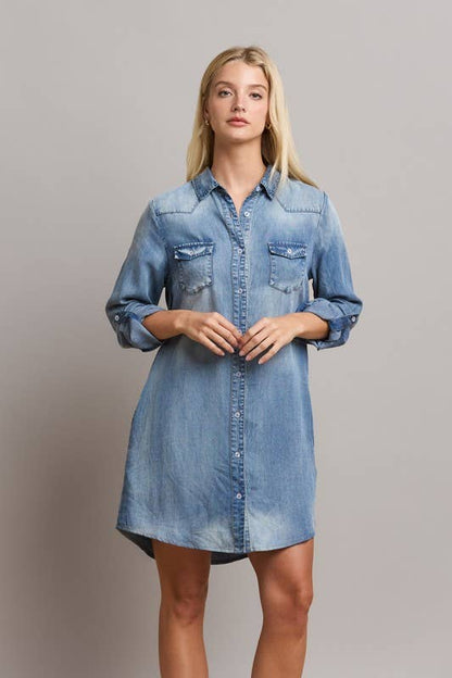 Harper Denim Shirt Dress