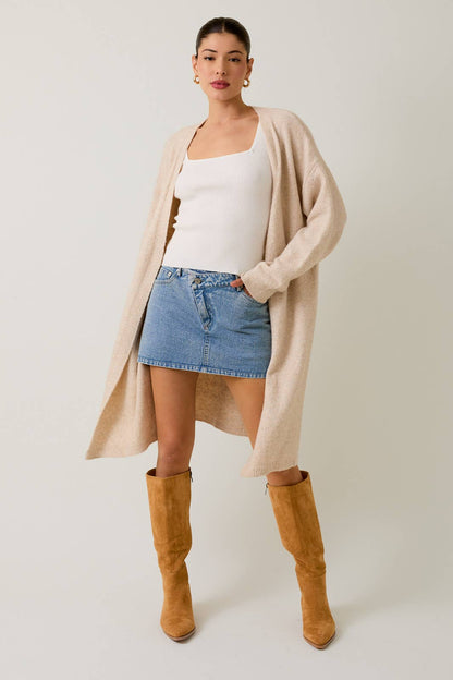The Maeve Oatmeal Cover-Up  Cardigan Sweater