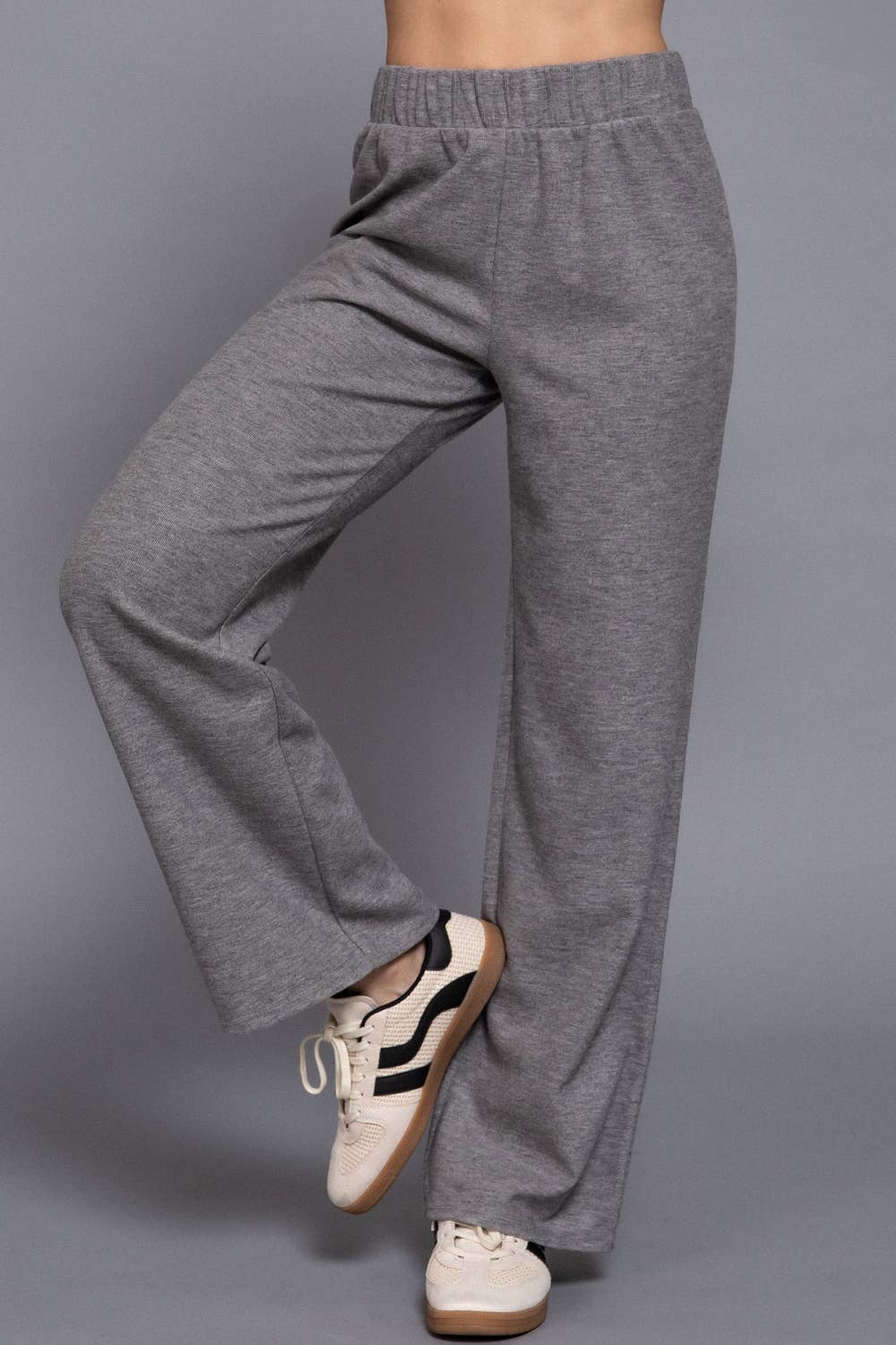 The Margot Soft Knit Lounge Pants – Heather Grey
