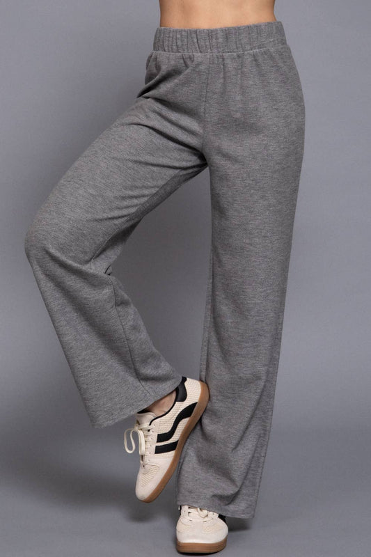 The Margot Soft Knit Lounge Pants – Heather Grey