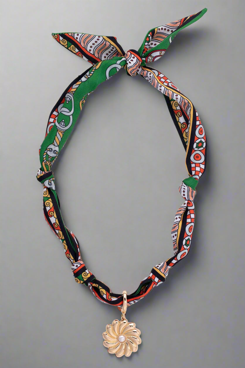 Gertrude Pearl Flower Scarf Necklace