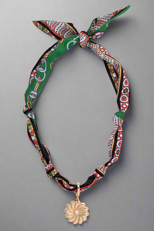 Gertrude Pearl Flower Scarf Necklace