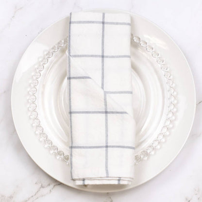 Mason Cloth Napkin – White/Gray