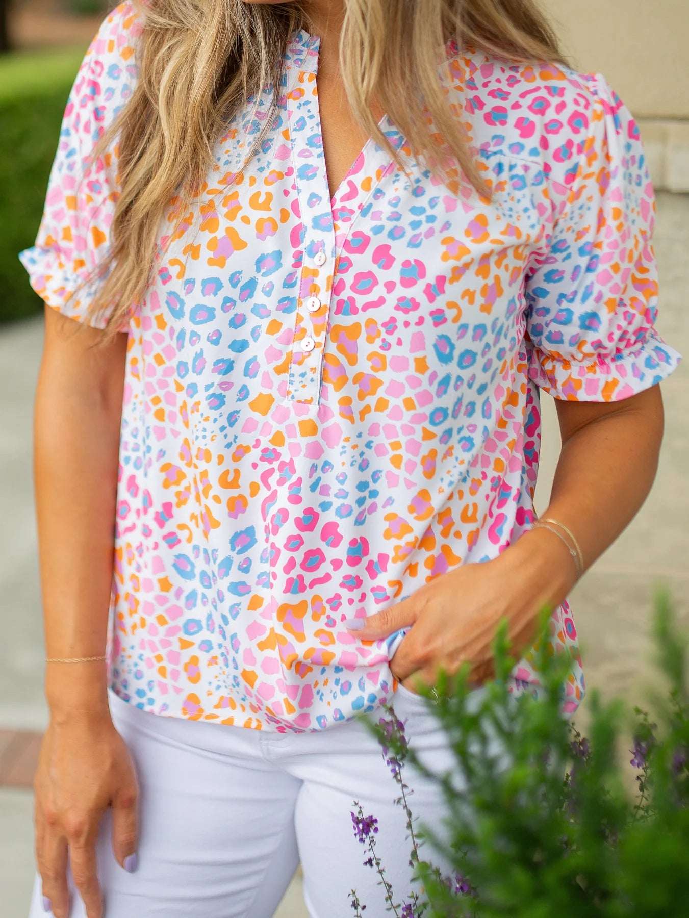 Amelia Safari Print Blouse (Multi)