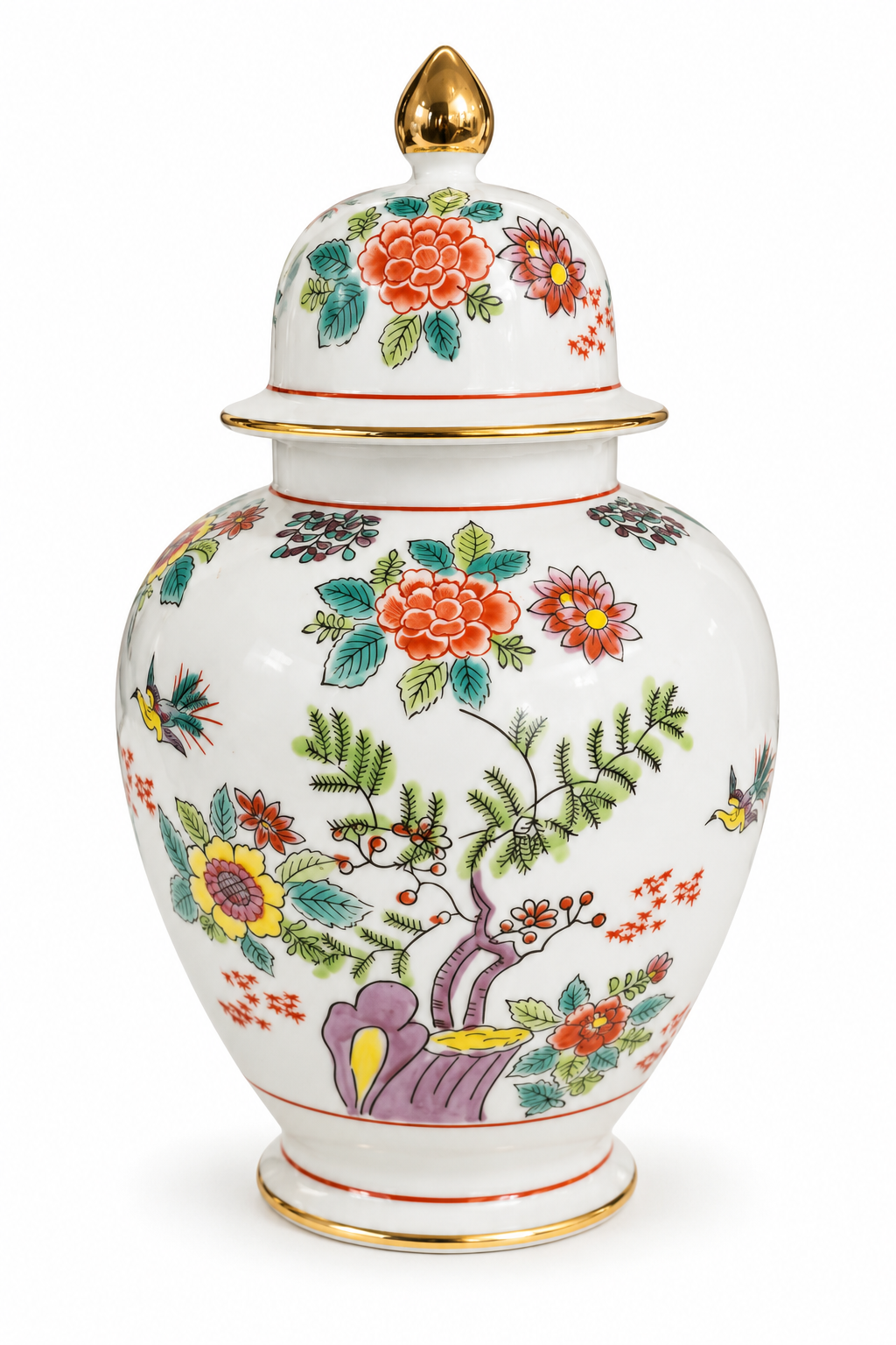 Vintage hand-painted ginger jar