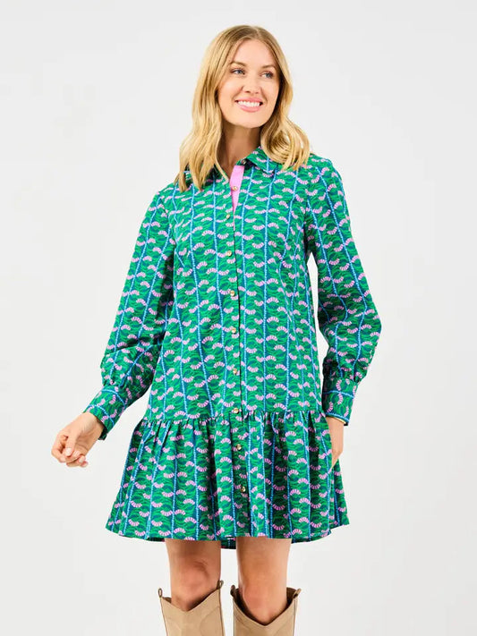 Green Honey Vines Green Fiona Dress Mary Square