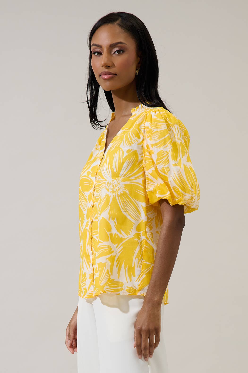 Sugarlips Aurelia Cream and Gold Heirloom Blouse, elegant tops with cream fabric and gold accents, featuring intricate embroidery.