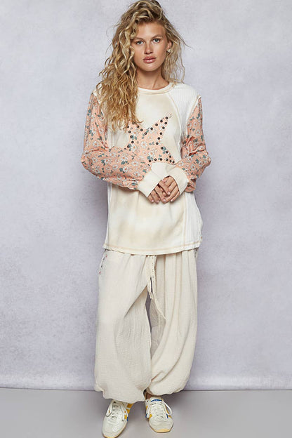 Stella Star-Stitch Knit Top (Cream Multi)