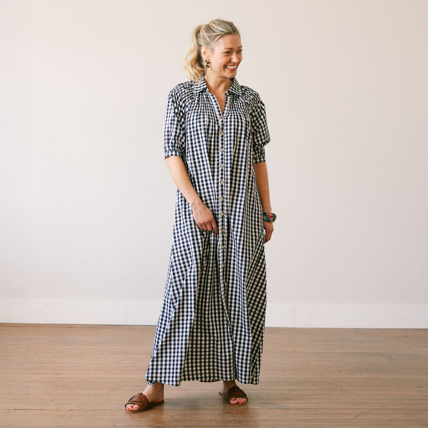 Navy Gingham Oasis Dress