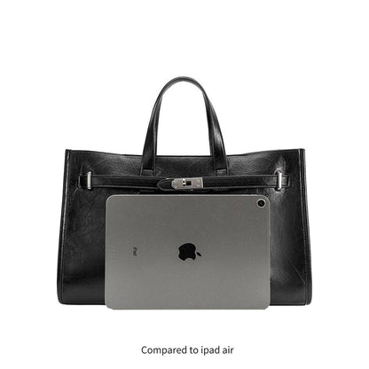 Sutton Black Recycled Vegan Leather Tote