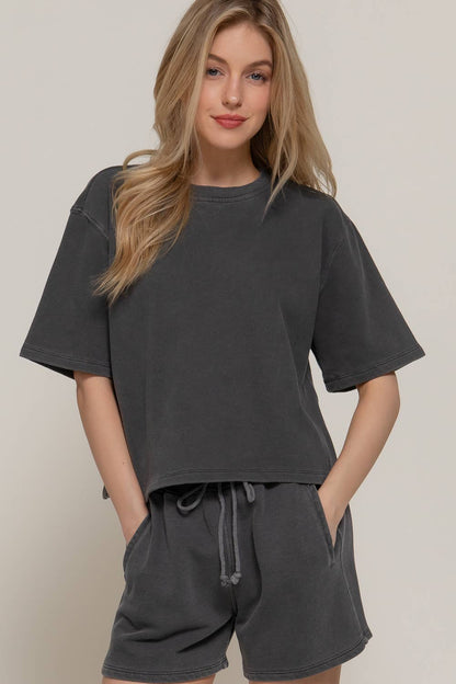 Weekend Terry Set (Shorts + Dolman Top)