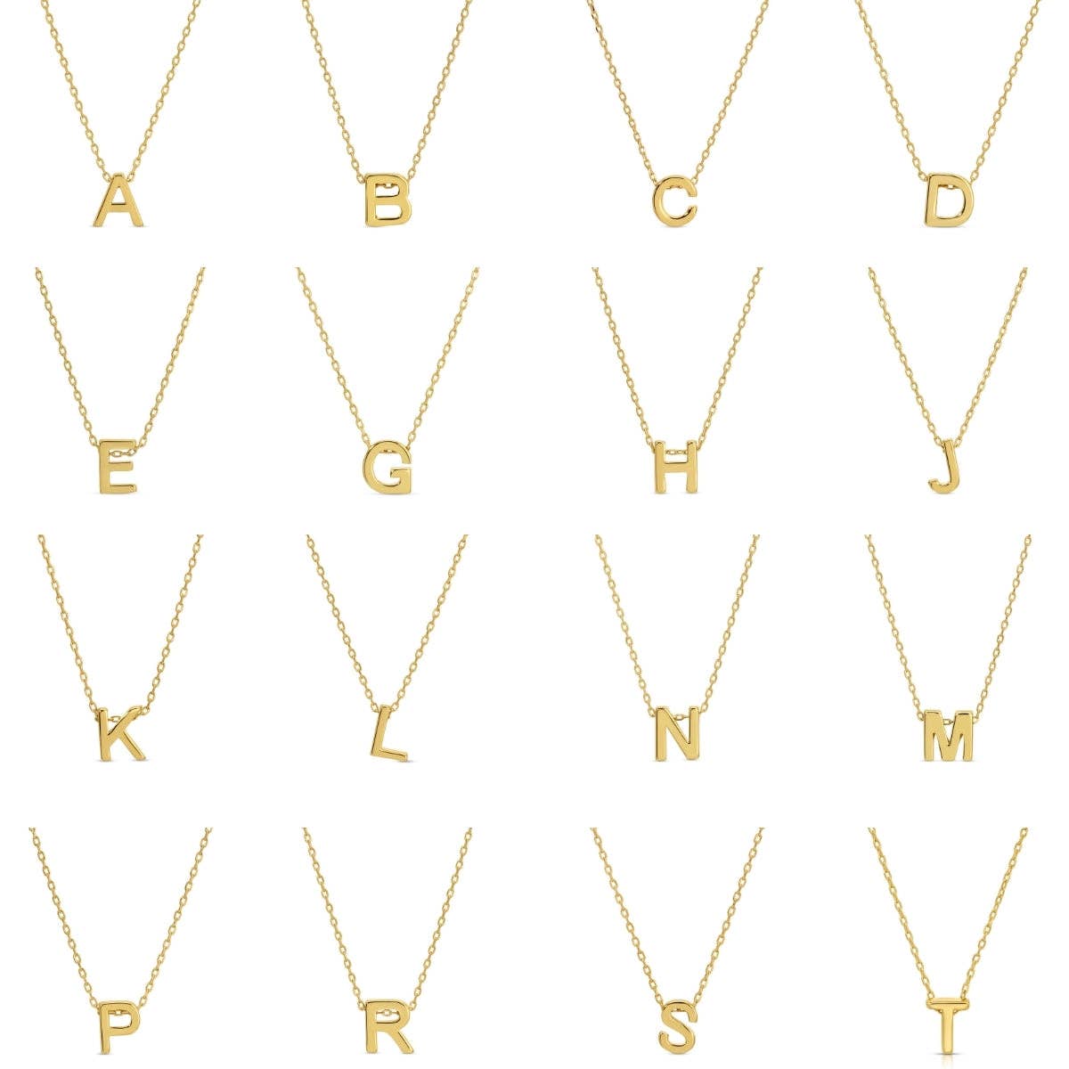 Gold initial necklace from Splendid Iris featuring a personalized pendant with a stylish, elegant design.