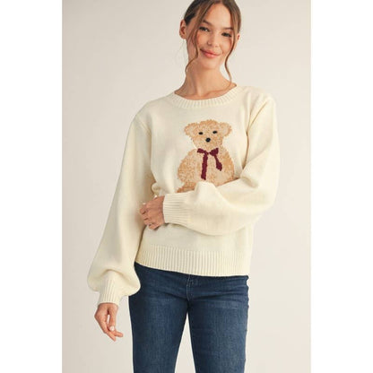 The Beatrice Teddy Bear Sweater — Ivory