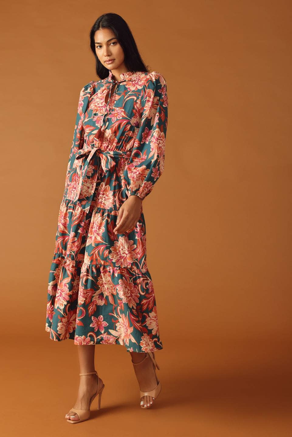 Isabella Printed Midi Dress