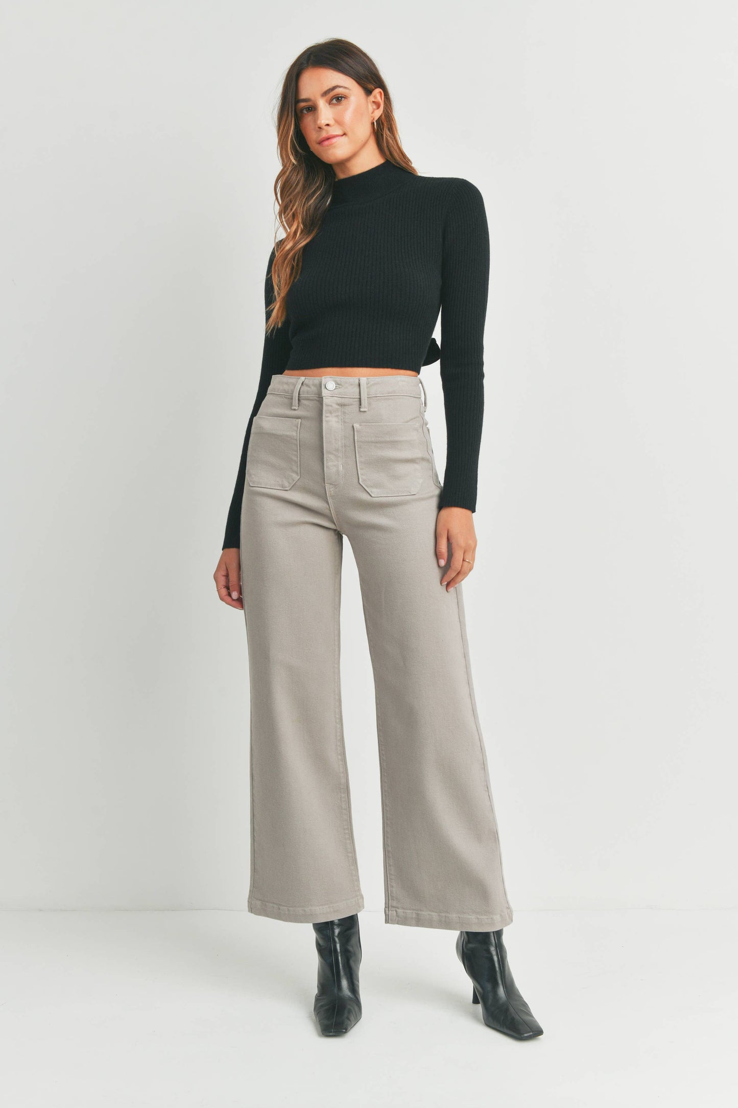 Madelyn Jeans – Patch Pocket Wide Leg (Moonstone)