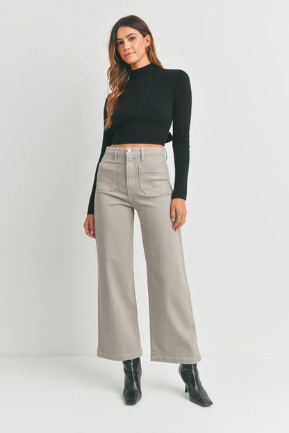 Madelyn Jeans – Patch Pocket Wide Leg (Moonstone)