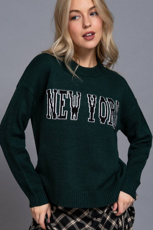 The Brooklyn Lettered Crewneck – New York Green