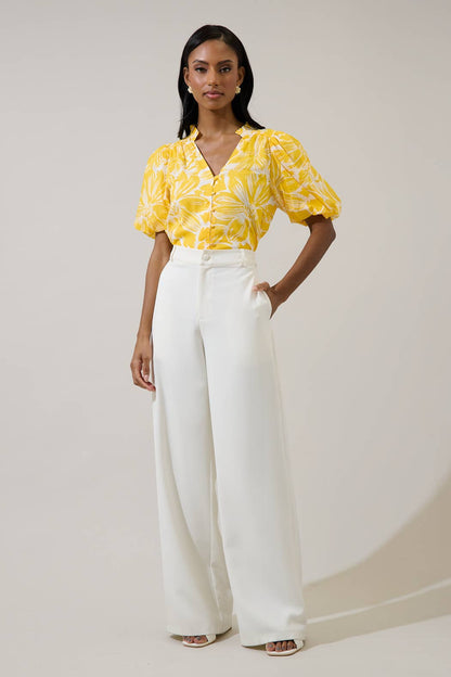 Sugarlips Aurelia Cream and Gold Heirloom Blouse, stylish tops with intricate gold detailing and elegant cream fabric.