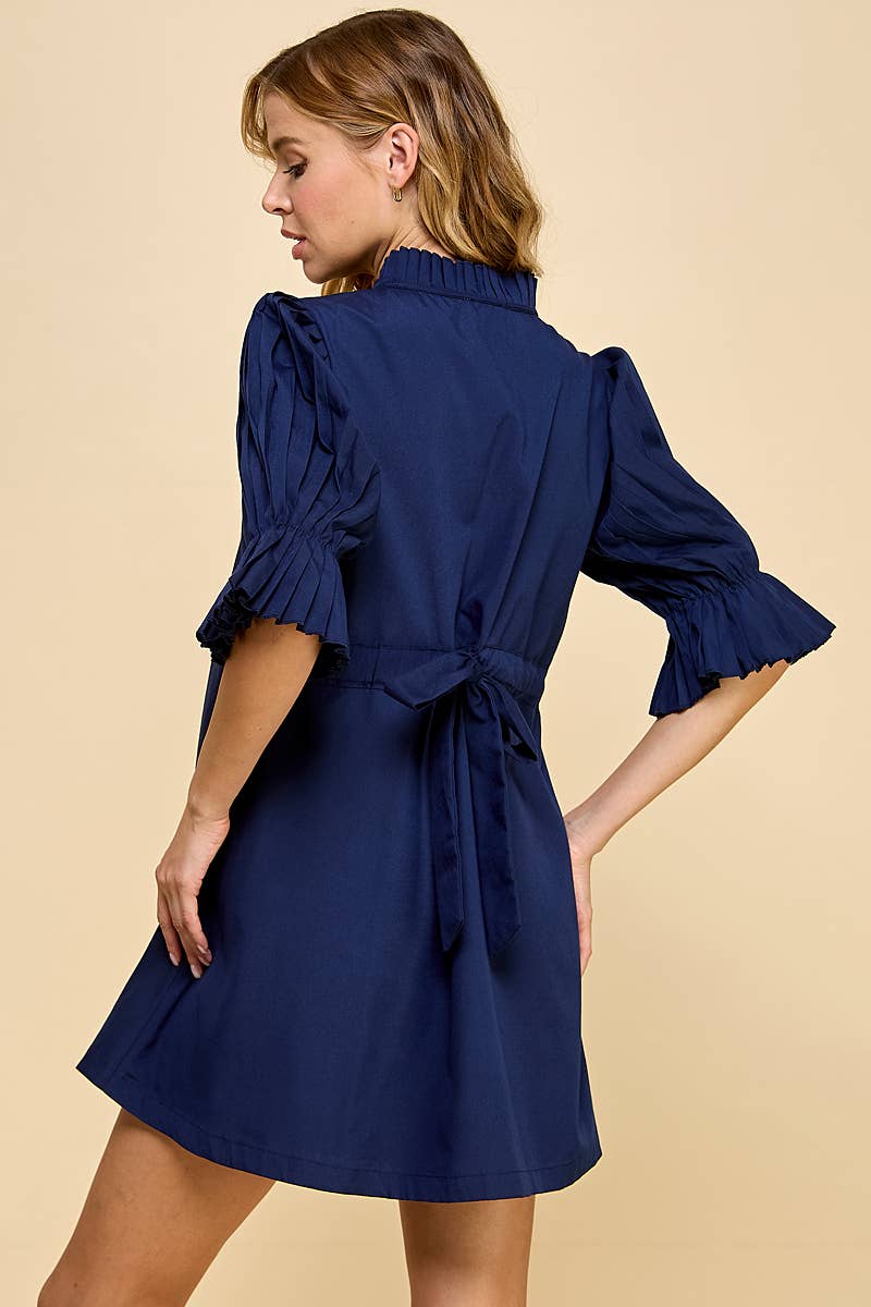 Grace Pleated Shift Dress