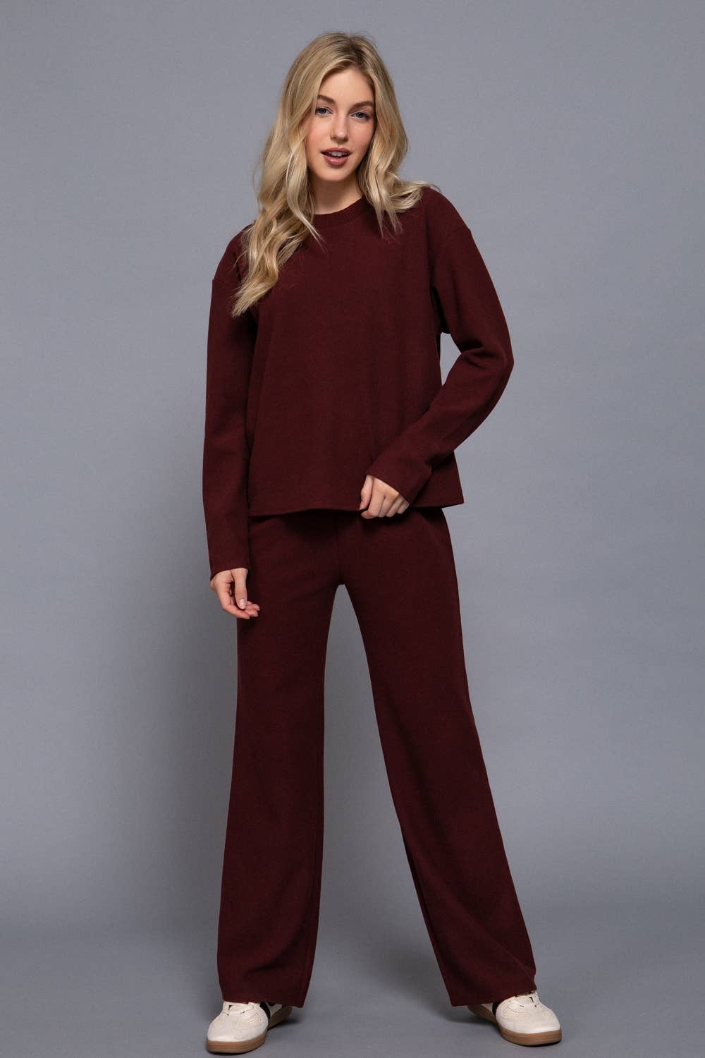 The Margot Soft Knit Lounge Pants – Merlot