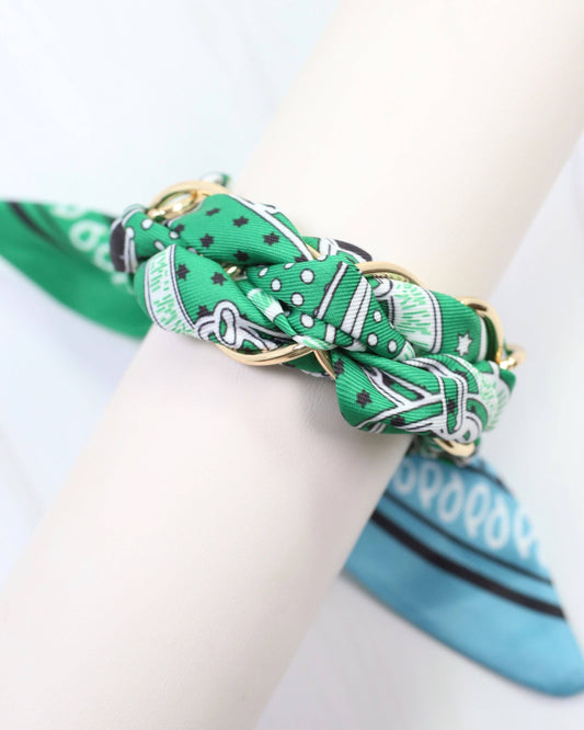 Fontana Chain Scarf Bracelet – Emerald Twist