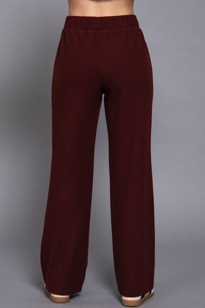 The Margot Soft Knit Lounge Pants – Merlot