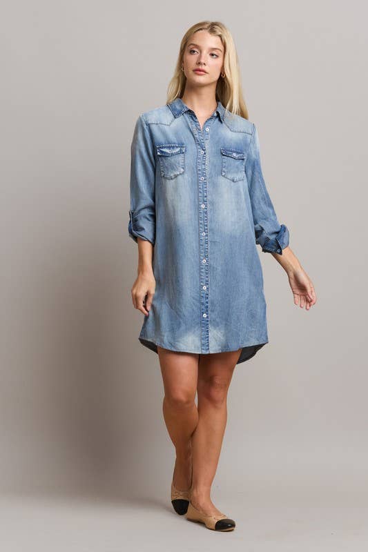 Harper Denim Shirt Dress