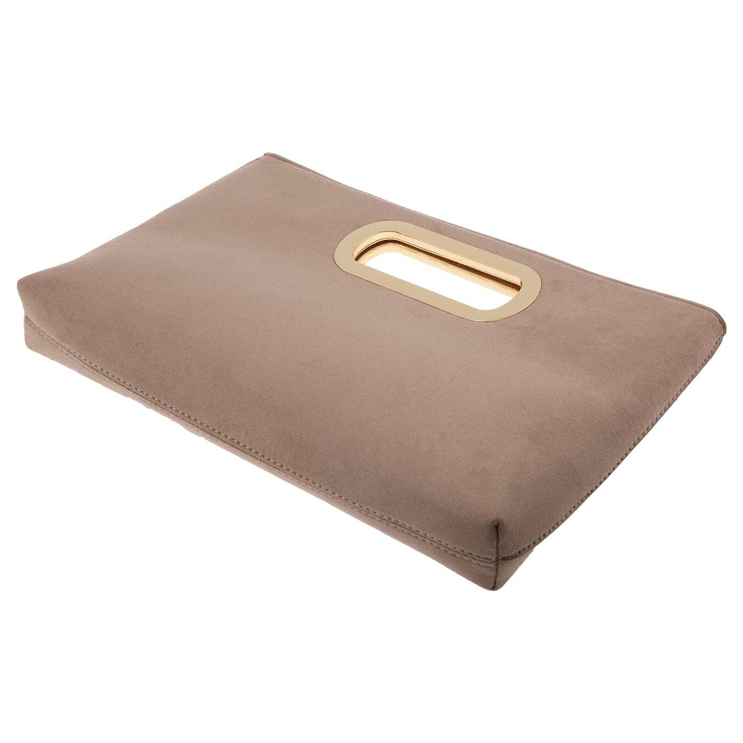 Celeste Top Handle Faux Suede Clutch