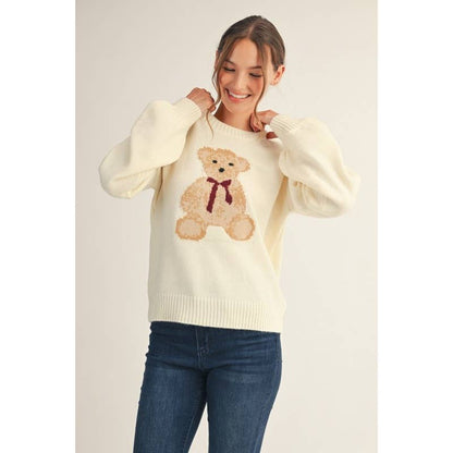 The Beatrice Teddy Bear Sweater — Ivory