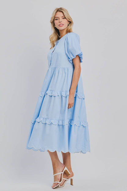 Juliette Bubble Sleeve Midi Dress