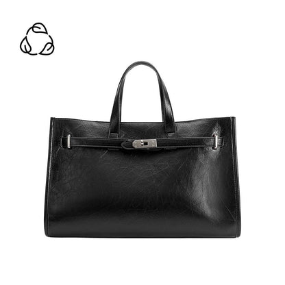 Sutton Black Recycled Vegan Leather Tote