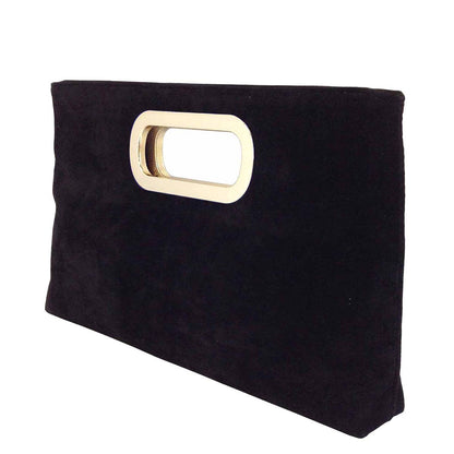 Celeste Top Handle Faux Suede Clutch