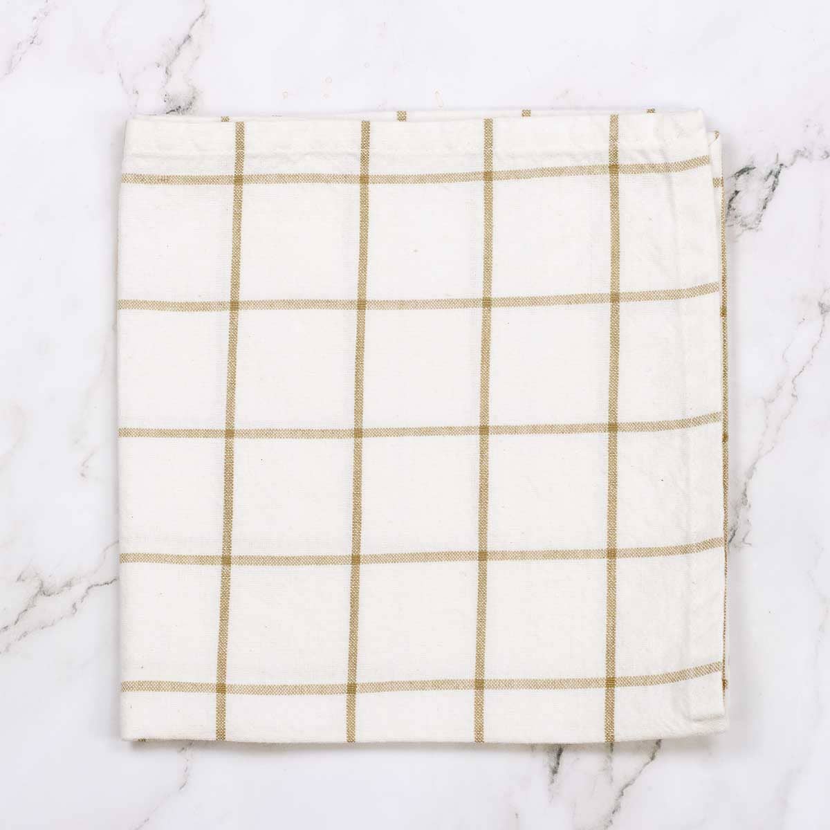 Mason Cloth Napkin – White/Taupe